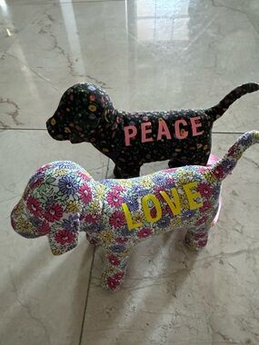 PINK Victoria’s Secret dogs - set of 2 - floral print EUC